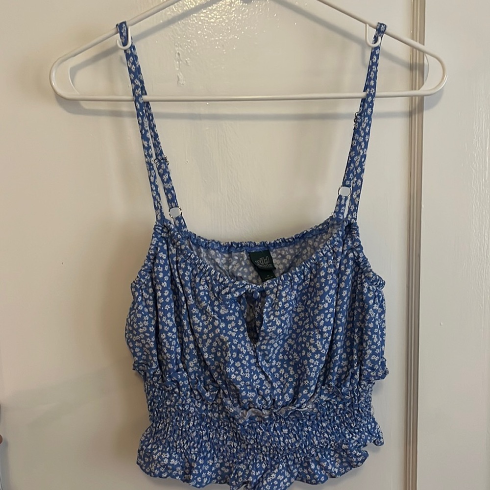 Wild Fable Blue Flowery Top